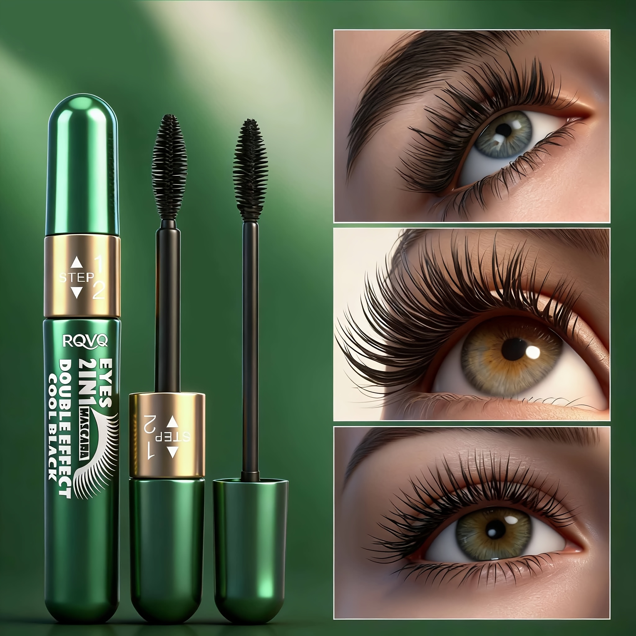 rqvq cross border       eyelash primer waterproof and non smudging two in one thickening and curling mascara
