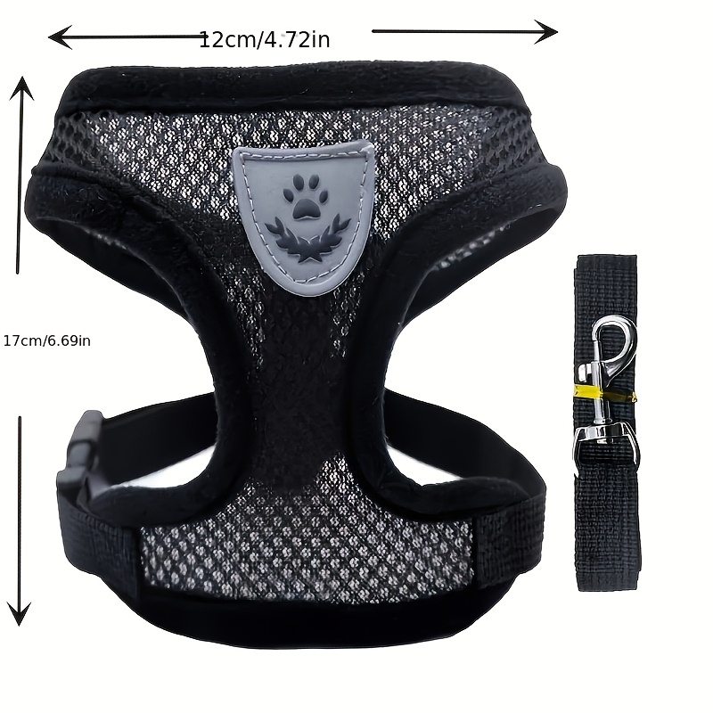 3pcs Pet Walking Set: Harness, Leash & Collar for Small Dogs