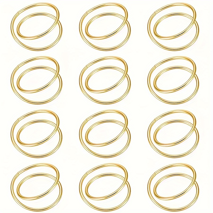 TEMU 12pcs/18pcs/set Round Napkin Rings Holder,napkin Rings Napkin Ring Holders Napkin Rings Hollow Napkin Rings For Wedding Party