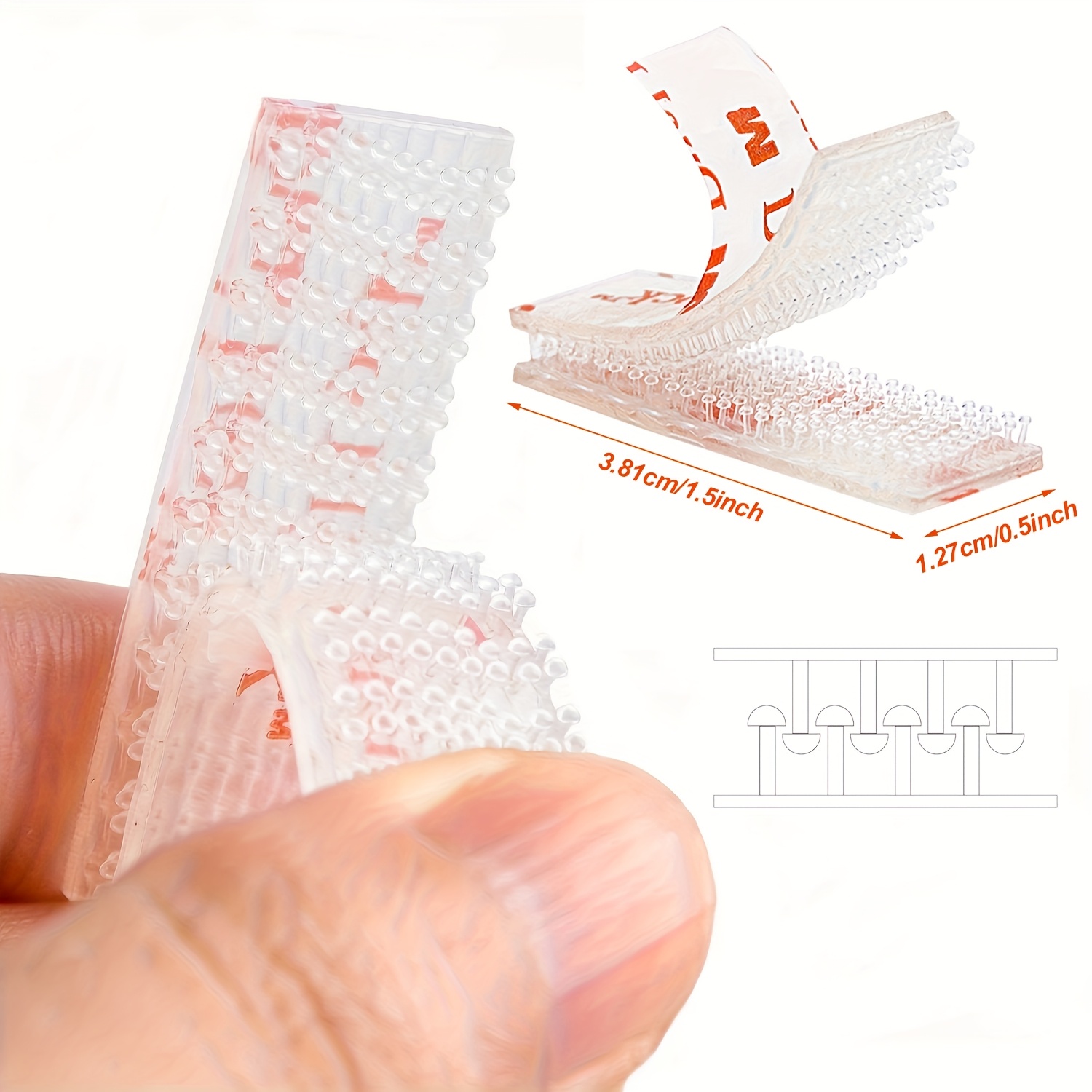 TEMU 12/18pcs Industrial Fasteners, Re-closeable Interlocking Tape, Mushroom Hook & Loop Sticky Back Fasteners, Peel & Paste, Suitable For Indoor And Outdoor Use