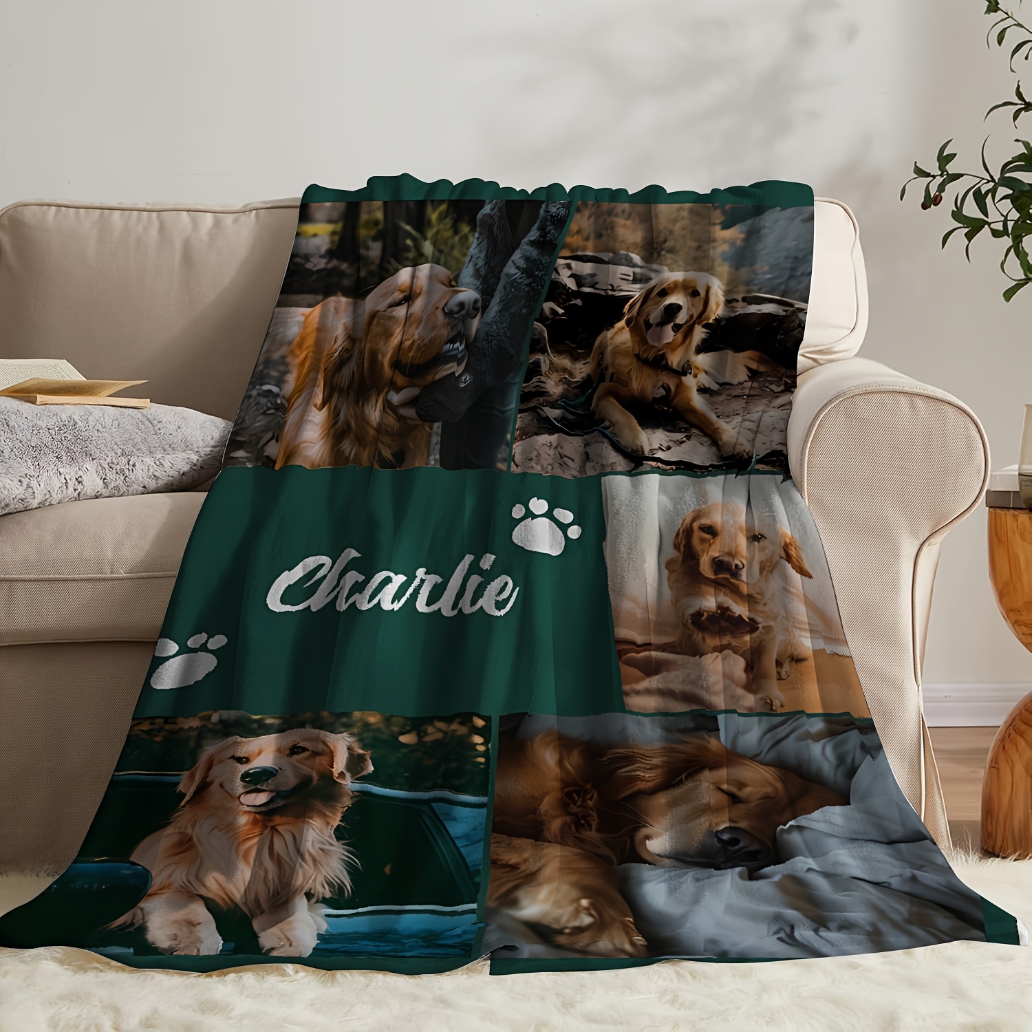 Cute Pet-Themed Personalized Custom Blanket, Versatile Gift