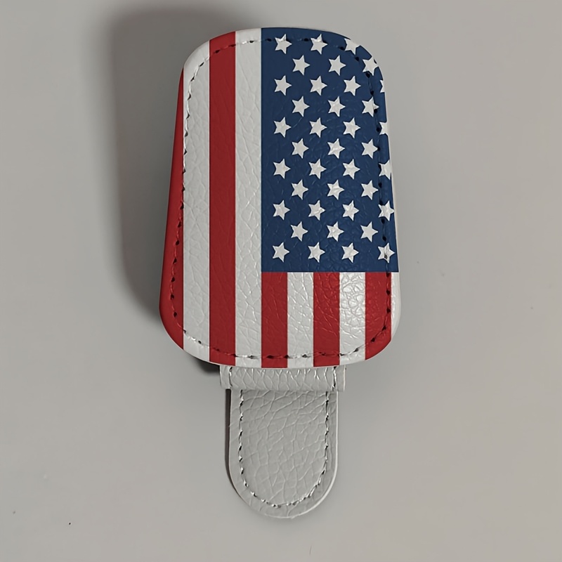 TEMU 1 stuks Auto Brilclip met Amerikaanse Vlag Design, Geschikt voor Modieuze Brillen, Tickets, Kaarten - Universeel voor Alle Voertuigen, Zonneklep
