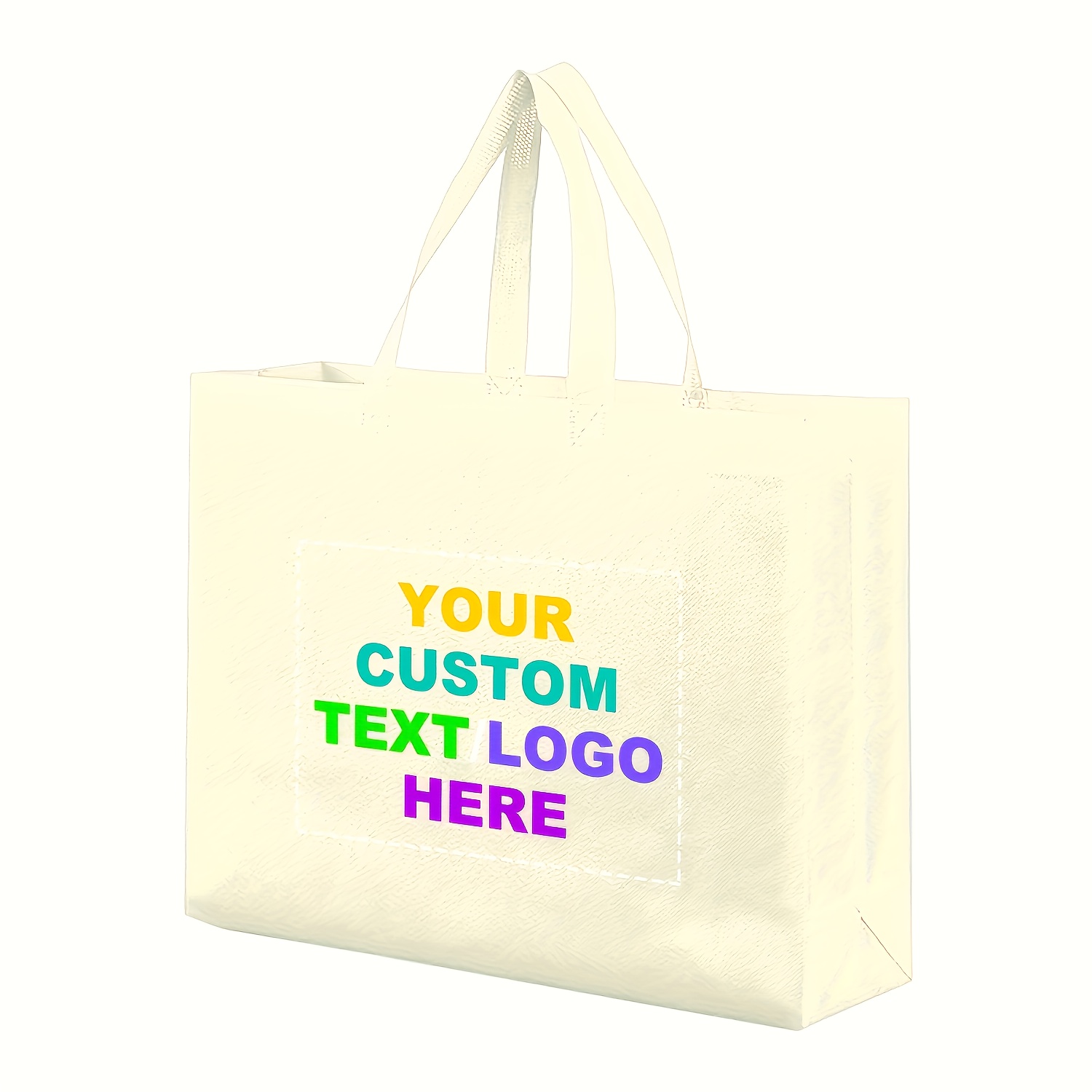 60pcs Customizable Reusable Tote Bags, Large Capacity with Custom Printing