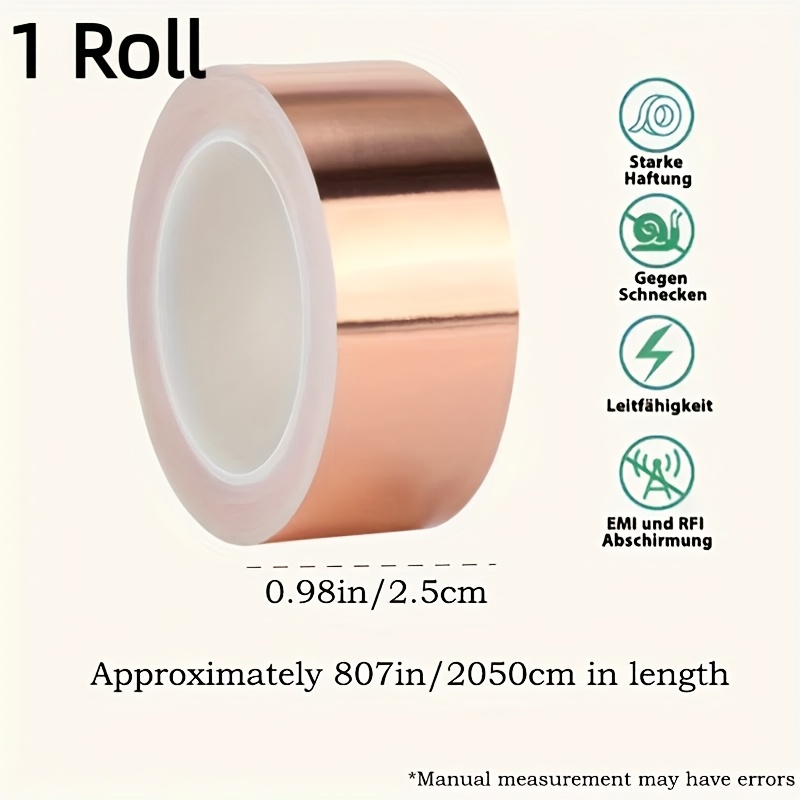 Image of Copper Foil Tape Interferes With Driving Away Snails, , And Pests. Self-adhesive , , High Temperature Resistance, Protects Your Flower Pot Gardening Plants