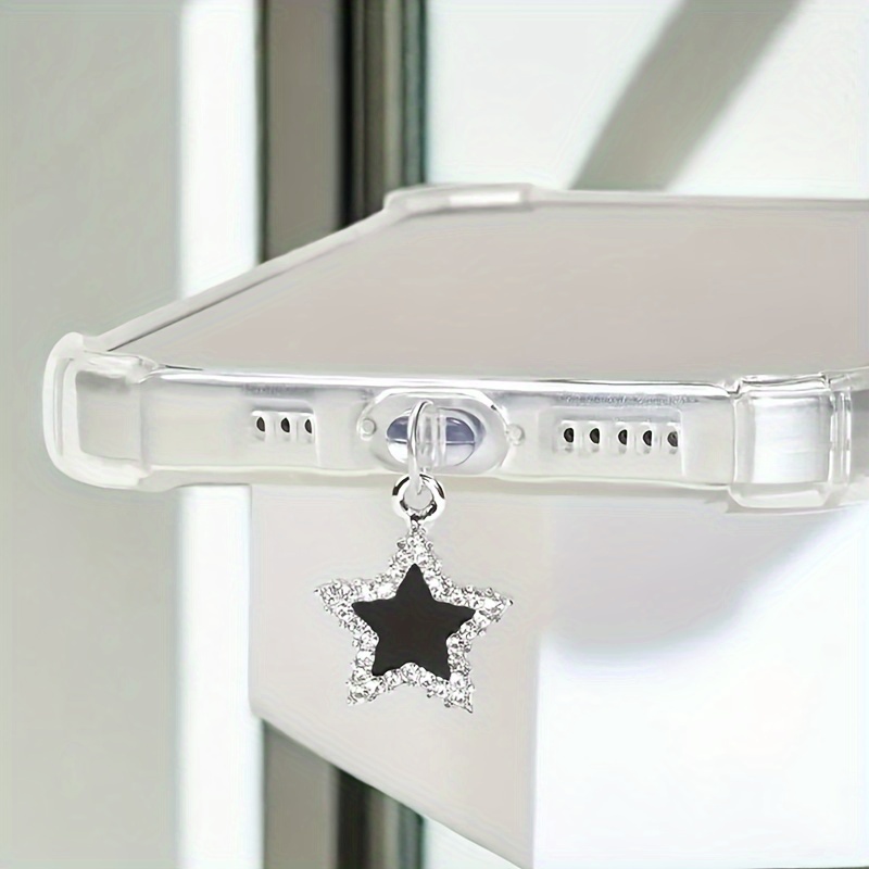 

Bijou En Forme D'étoile Avec Motif de Strass Pour Bouchon Anti-poussière de Téléphone, Pendentif Pour Téléphone