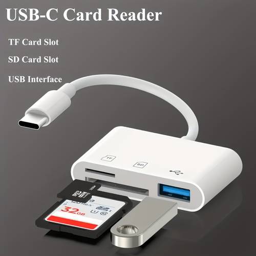 for type c to sd card reader otg usb data cable tf card reader adapter camera adapter memory card data transfer for ios android windows laptop phone