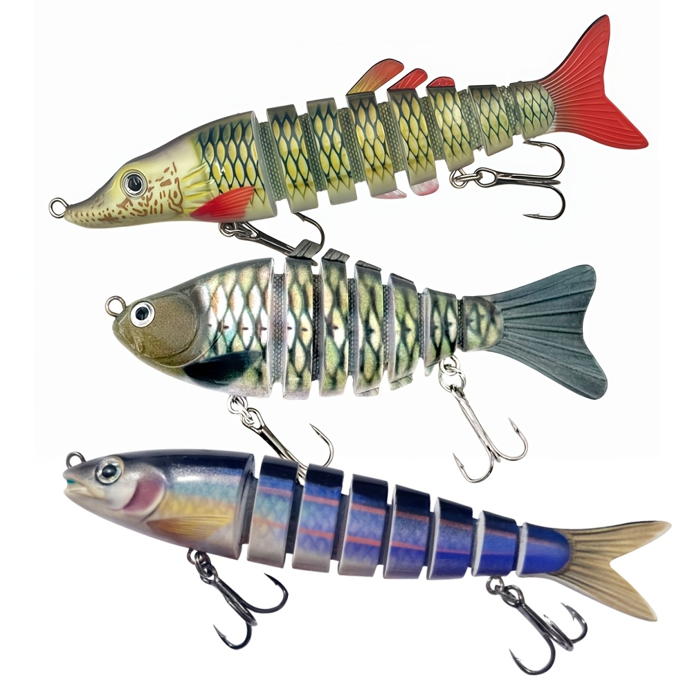 TEMU 3pcs/set Artificial Bait Kit, Hard Bait Set, Fishing Lure Storage Tackle, Includes , Lures, Fish Hooks And Other Accessories, Men's Freshwater