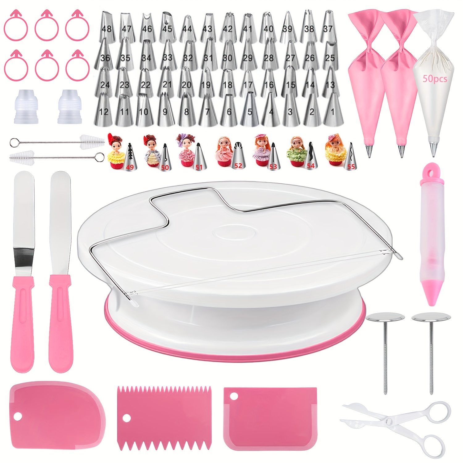

128pcs, Cake Decorating Tool Kit, For Beginners And Professionals Diy Cake Making, Cookie Making, Baking Tools, Kitchen Accessories