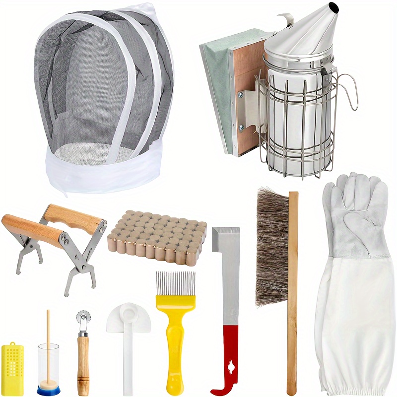 

12pcs Beekeeping Supplies, Bee Keeping Starter Kit, Beekeeping Gloves, Bee Hive Equipment, Beekeeping Tools And Supplies Bee Keeping Supplies-all For Beekeepers