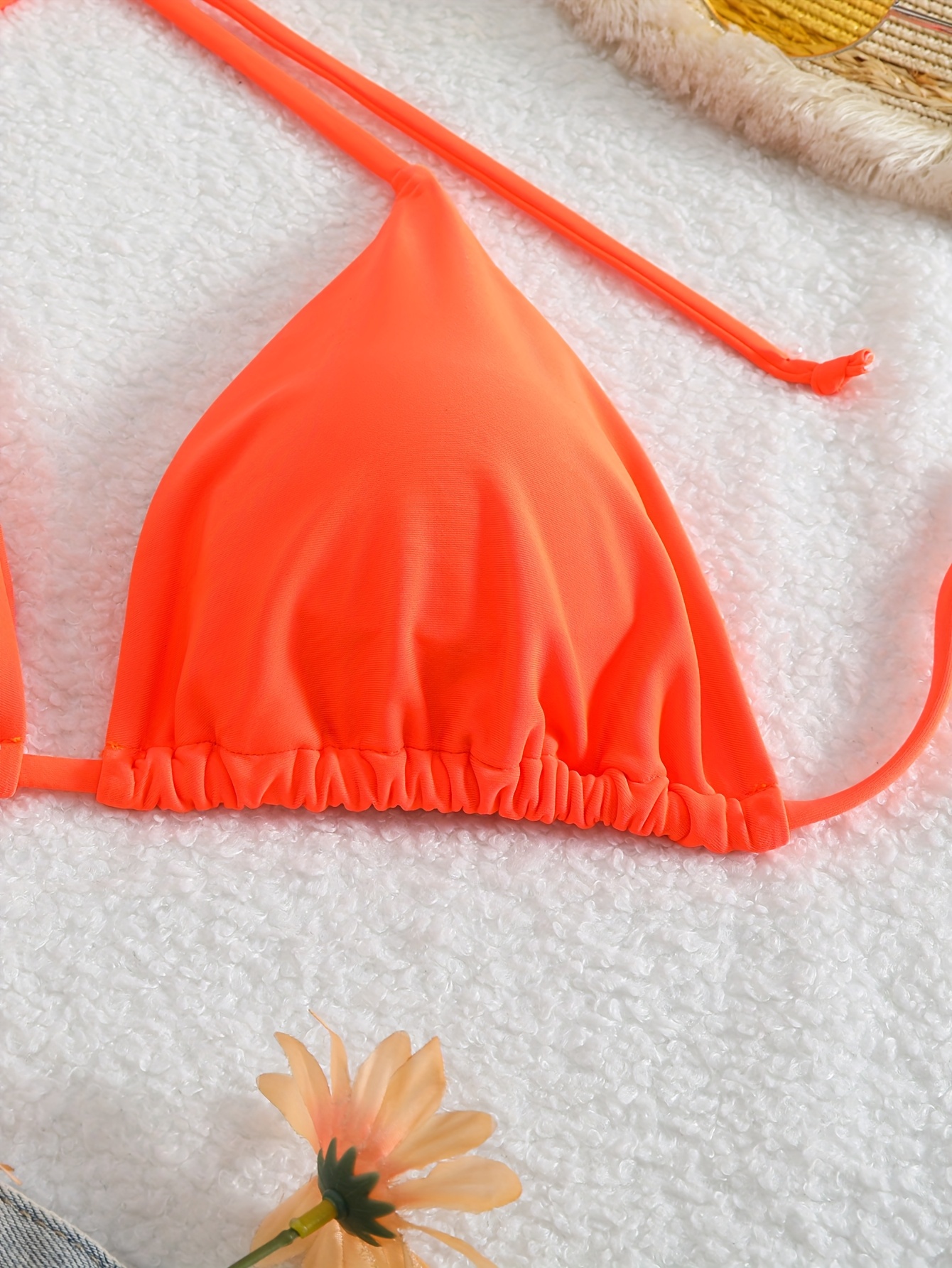 Fashionable and Sexy Double-sided Nylon Plain Color High Elastic and Comfortable Tie-string Women's Bikini Top