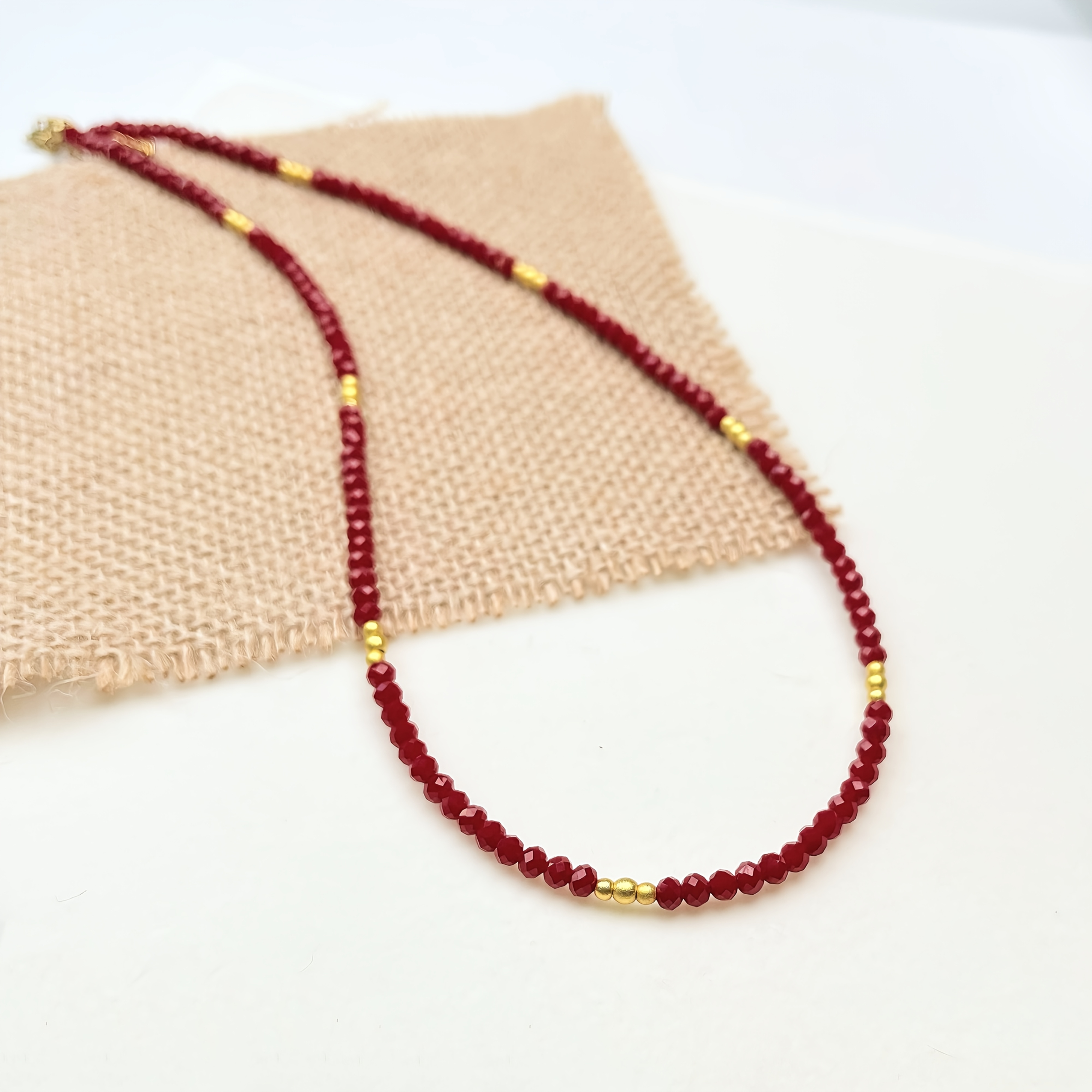 TEMU Natural Beaded Necklace, Women's Vintage Collarbone Chain, High-end Gift Jewelry