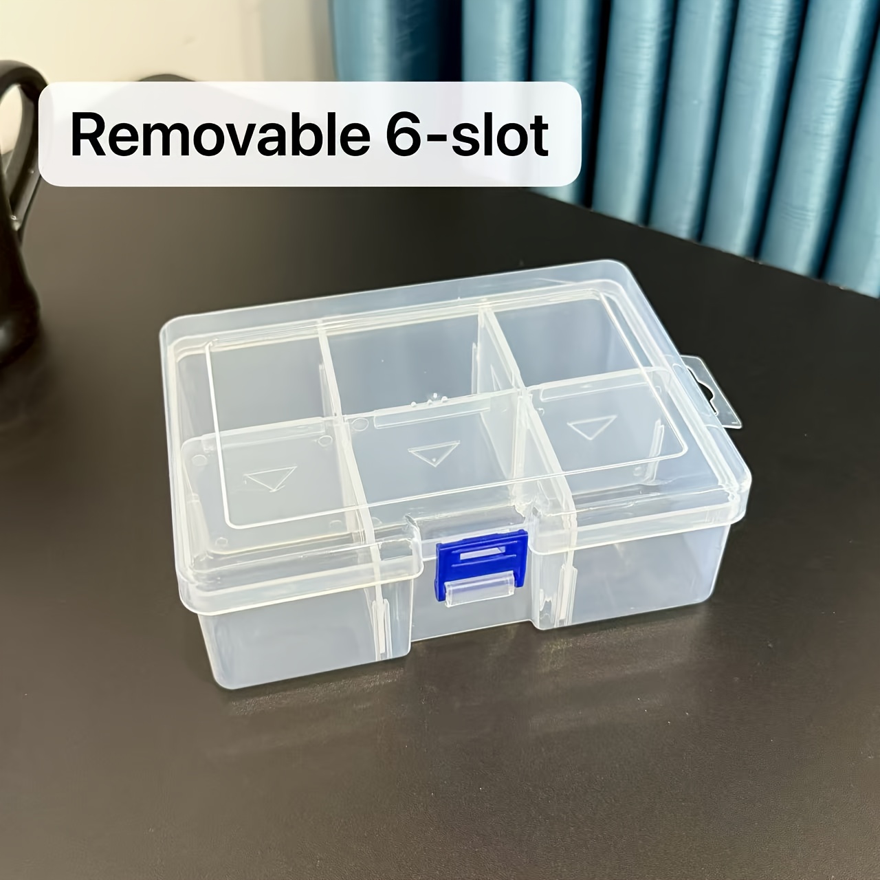 heavy duty clear plastic storage box with lockable lid labeled compartments   multicompartment organizer case suitable for workshop garage jewelry crafts durable locking storage box