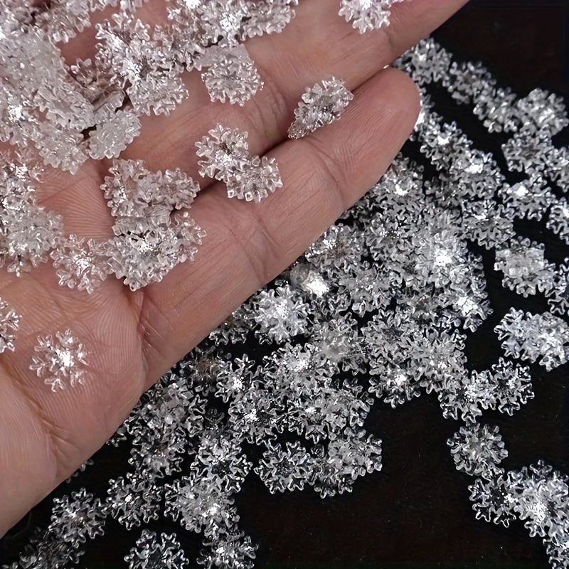 61pcs Anti-allergy Mini Sequined Snowflakes - Christmas And Nail Art Decorations, New Year, , , And Cake Embellishments