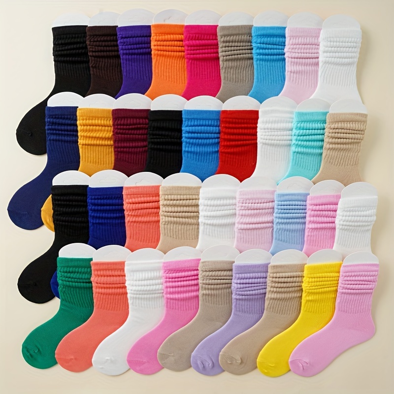 

12 Pairs Of Random Solid Color 4 Seasons Comfortable Pile Socks