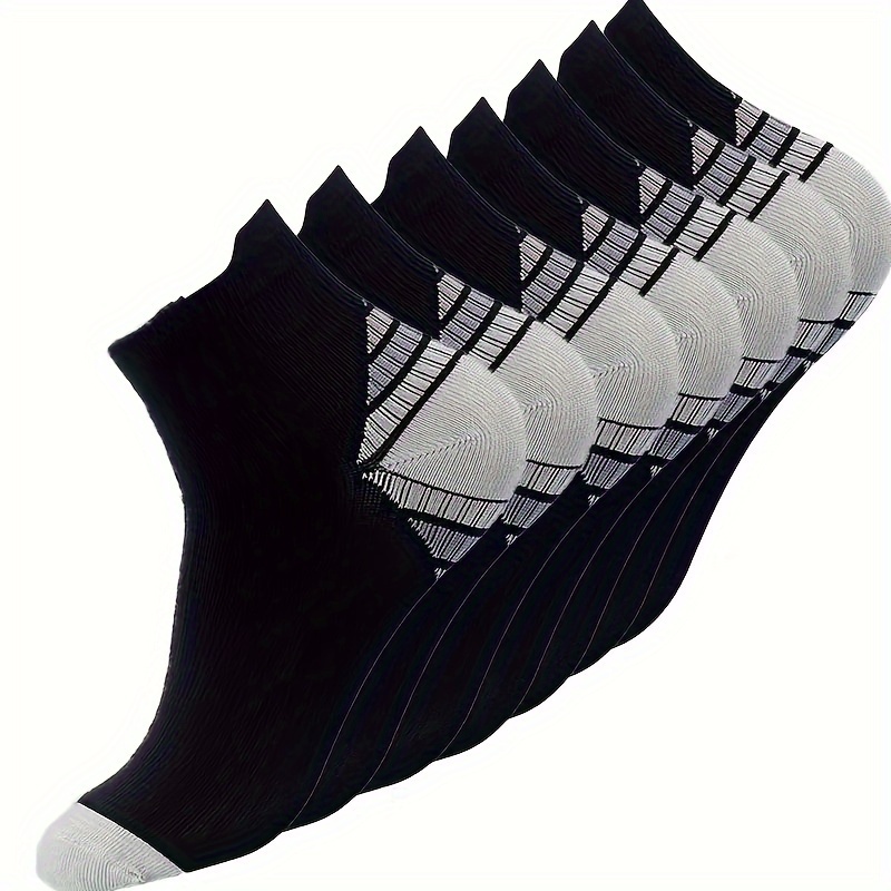 Image of 7 Pairs Performance Ankle Compression Socks For Men And Women - Cushion, Blister Resistance, Ideal For Running And Outdoor Activities