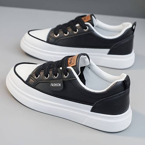 womens sports outdoor trends fashion leisure thick soled lace up low top comfortable and versatile for board with leather college style womens suitable for walking lightweight
