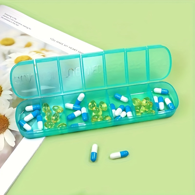  Naturetouch - Organizador de pastillas, caja de pastillas con 7  compartimentos, organizador portátil de medicamentos de viaje para el bolso  o el bolsillo, estuche de almacenamiento de pastillas para 7 días
