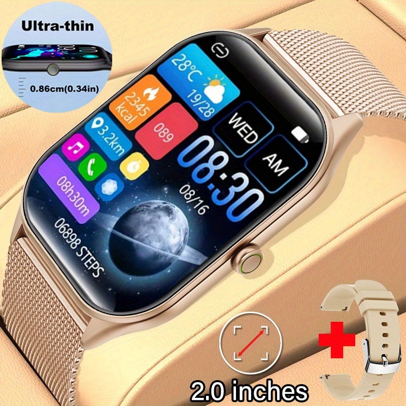 Ultra-Thin Smartwatch with 5.08cm AMOLED HD Full Touch Screen