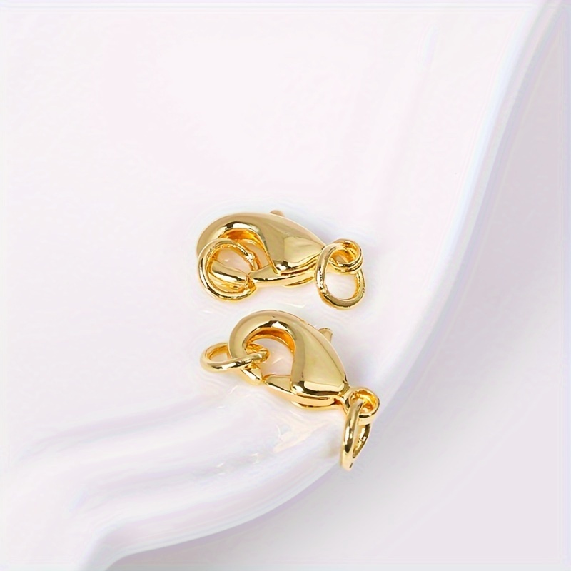 5pcs Brass 14k/18k Gold Plated 10/12mm Lobster Clasp With Closed Ring, Clasp For Jewellery, Lobster Clasp Connector, Additions For Jewelry