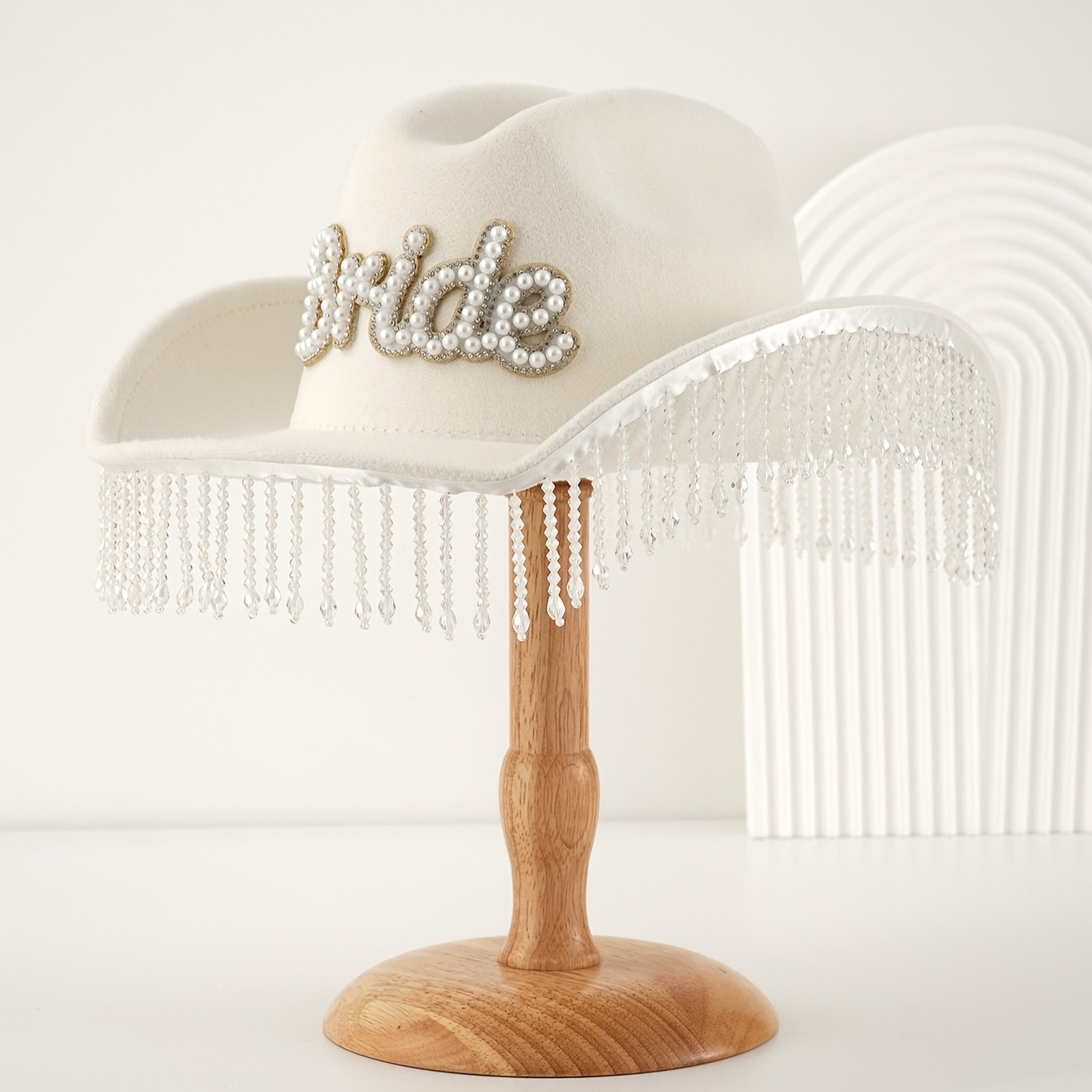 womens sparkling bride bridal cowgirl hat - Temu Belgium display picture 2