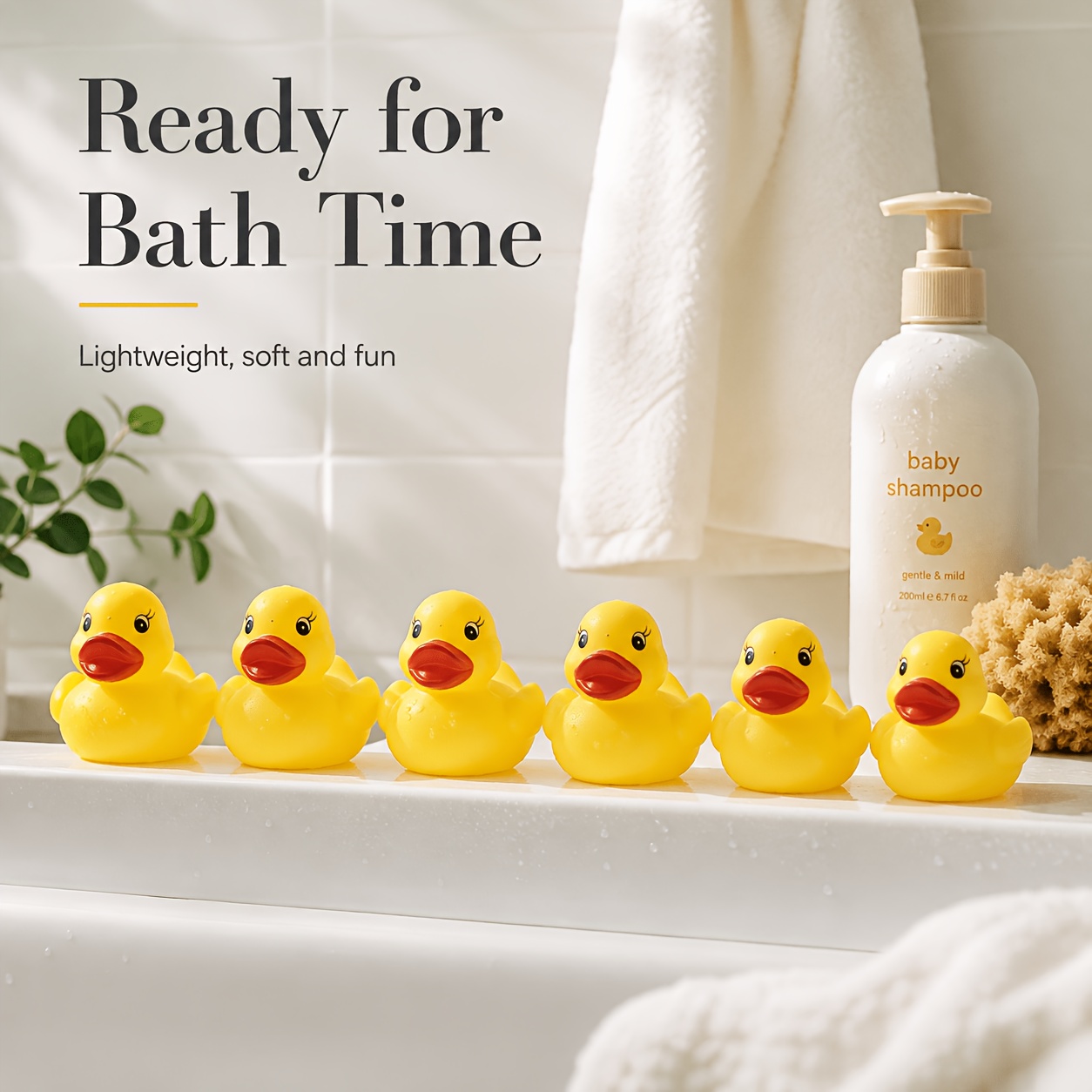 4/6pcs Small Yellow Duck Baby Bath Toys