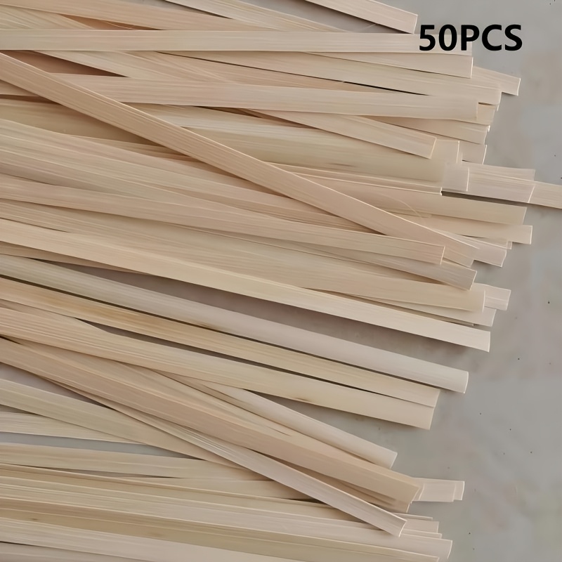 Image of 50pcs Of Bamboo Strips With A Thickness Of 0.5mm, A Width Of 7.5mm, And A Length Of 300mm. Handmade Weaving Products, Handmade Crafts Production