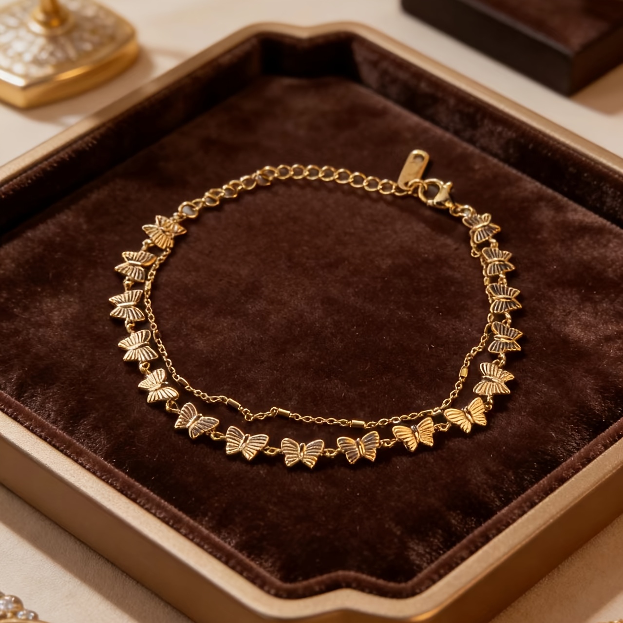 Women's Golden Double-Layer Chain Bracelet, Exquisite Design