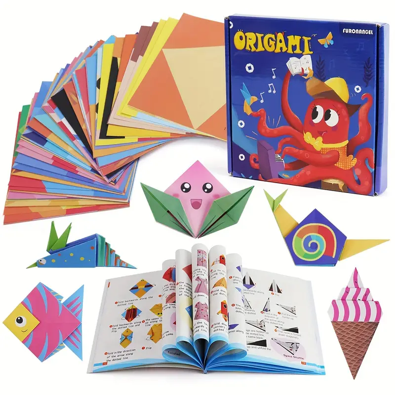 108 sheets craft origami paper for colorful folding paper 54 patterns easy origami book beginner art projects kit winter new year details 0