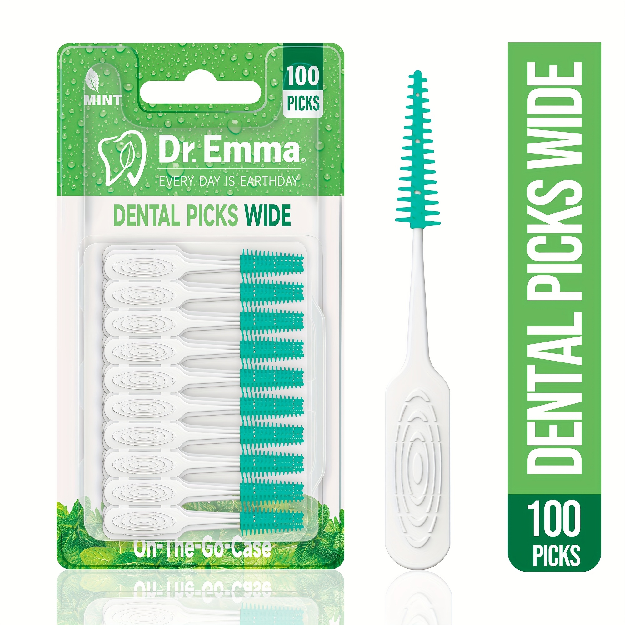Image of 100pcs Of Wide Dental Picks With A Mint Flavor, Made Of Soft Rubber, Designed For As Brush Picks