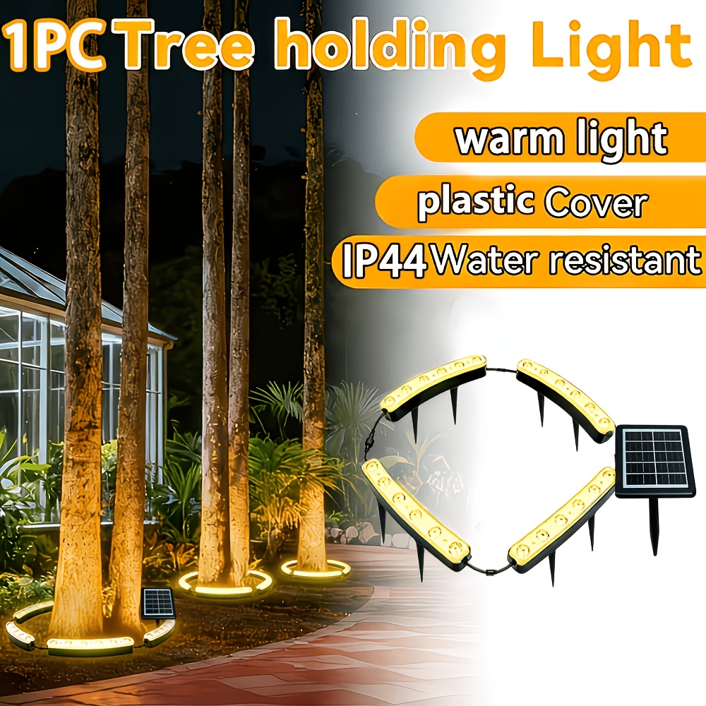 TEMU Lampe solaire extérieure de palmier, /douce/colorée ultra-lumineuse avec 24 LED, lampe paysagère d'arbre, trois modes + IP44, convient pour
