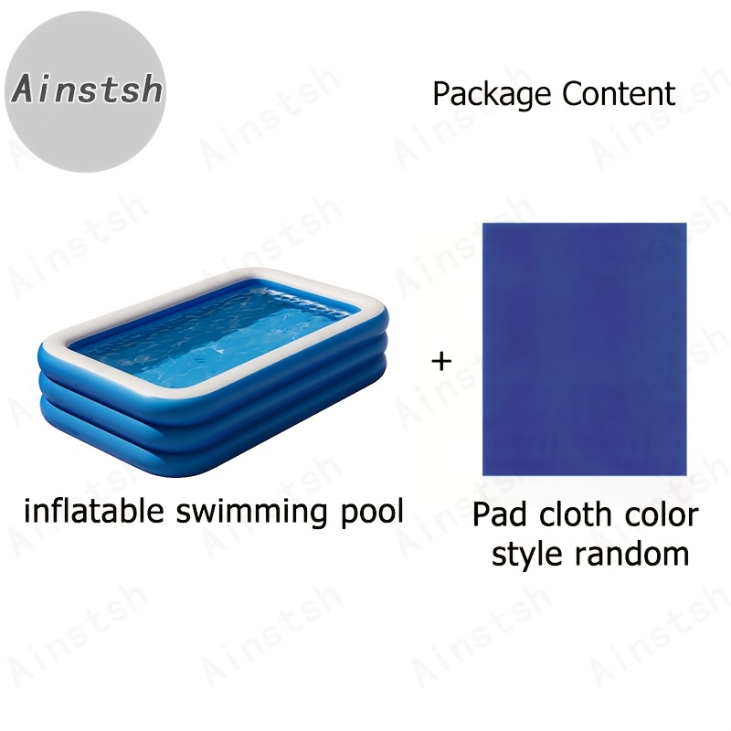 Large Inflatable Pool with Cover Mat for Backyard Relaxation