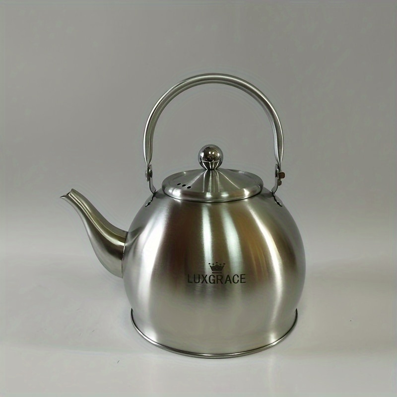 

1pc, Stainless Steel Whistling Tea Kettle, Stovetop Teapot, Elegant Kitchenware For Home & Restaurant, Hotel Restaurant Supplies, Drinkware