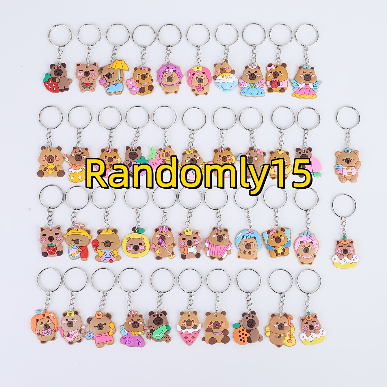 E-shop Cross-Border Zufälliger Stil Cartoon Capybara Schlüsselanhänger Anime Gemischter Stil Schlüsselanhänger Damen Tasche Schlüssel Zubehör PVC