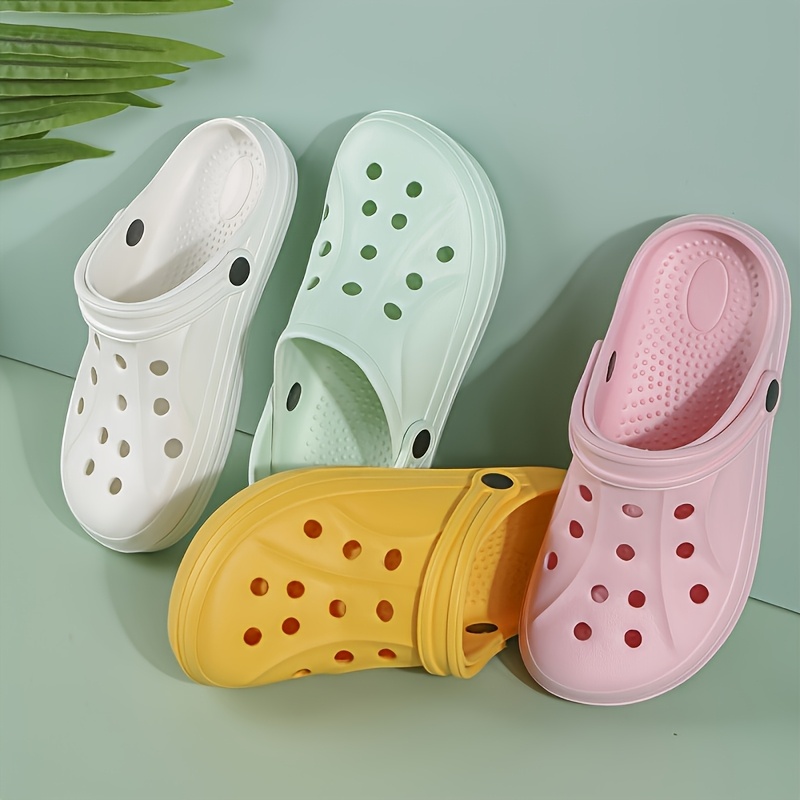 thickened solid color unisex clogs lightweight non slip eva slip ons summer indoor and outdoor beach garden sandals women shoes