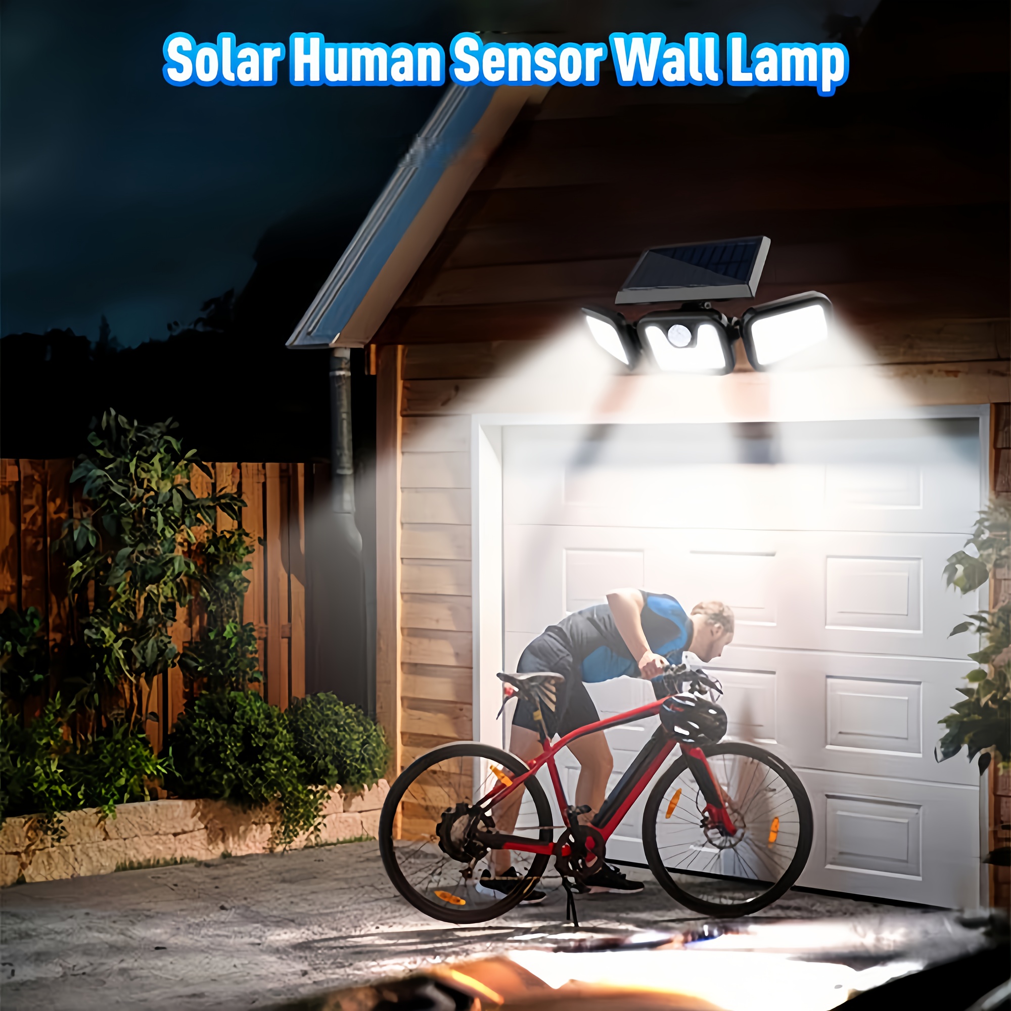 TEMU 1 Pack Outdoor Solar Lamps With Motion Sensors, 320° Wide-angle Lighting With An Extremely Wide Range, Featuring 3 , Suitable For Garden,