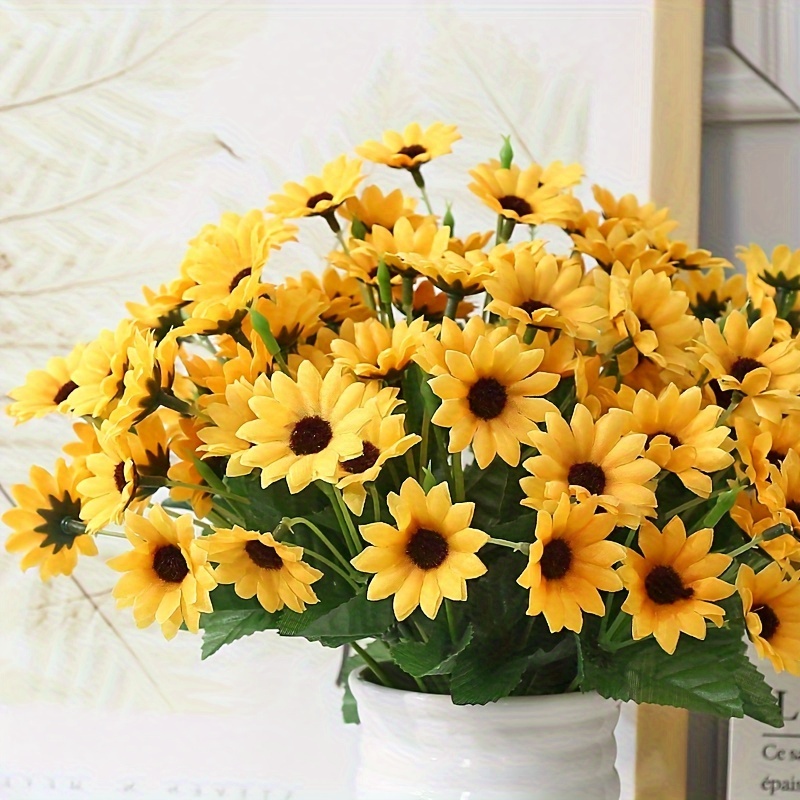 

1pc, Artificial Sunflower Bouquet, 19 Heads Mini Fake Sunflowers, Summer Home Display, Garden Decor