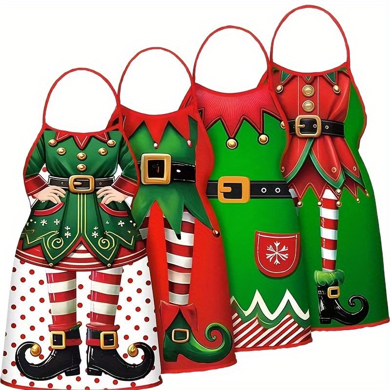 TEMU 4pcs Christmas Products, Christmas Gifts, Creative Aprons, New Christmas Decorations, New Restaurant And Home Goods, Atmosphere, Kitchenware