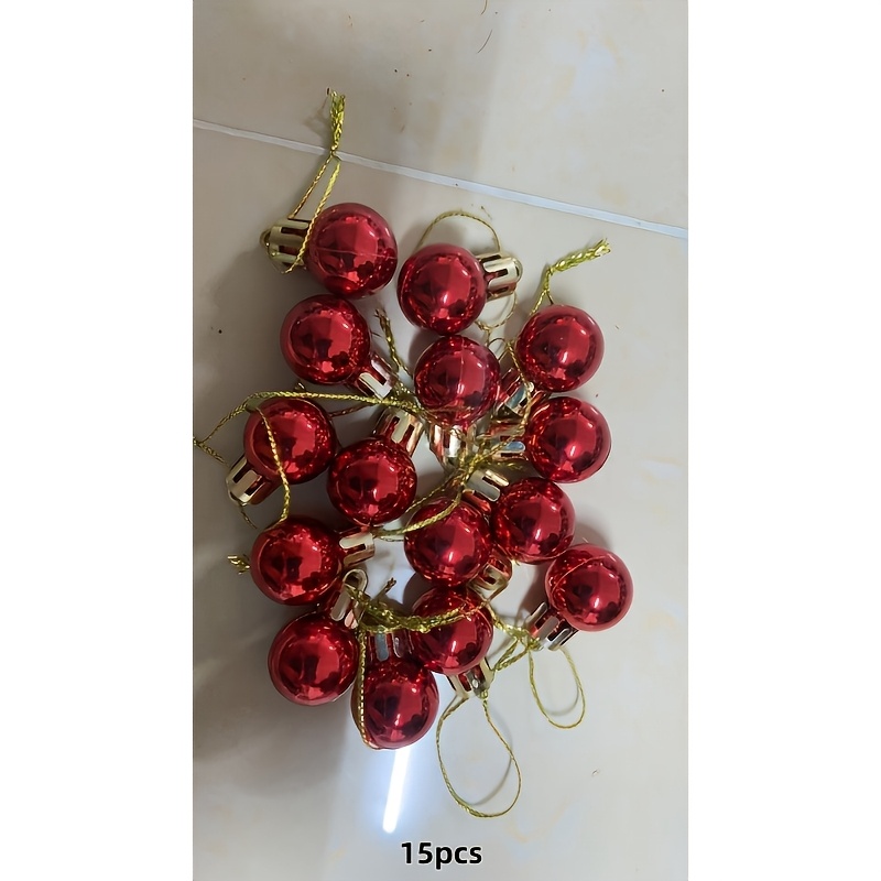 TEMU 15pcs Balls, Home Decor Tree Ornaments - For Halloween, Thanksgiving, Birthdays, And Weddings, Durable Plastic Hangings For Decoration, Winter