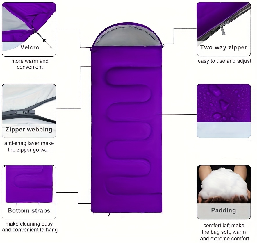 Ultralight Outdoor Warm Sleeping Bag - Compact Design for Camping, Hiking & Winter Adventures | Includes Travel Tote & Inflatable Pillow - Perfect Gift for Backpackers (Green, Red, Pink) - Christmas, Thanksgiving, New Year Deal, Camping Gear, Adventure Travel, Padded Comfort, Durable Polyester