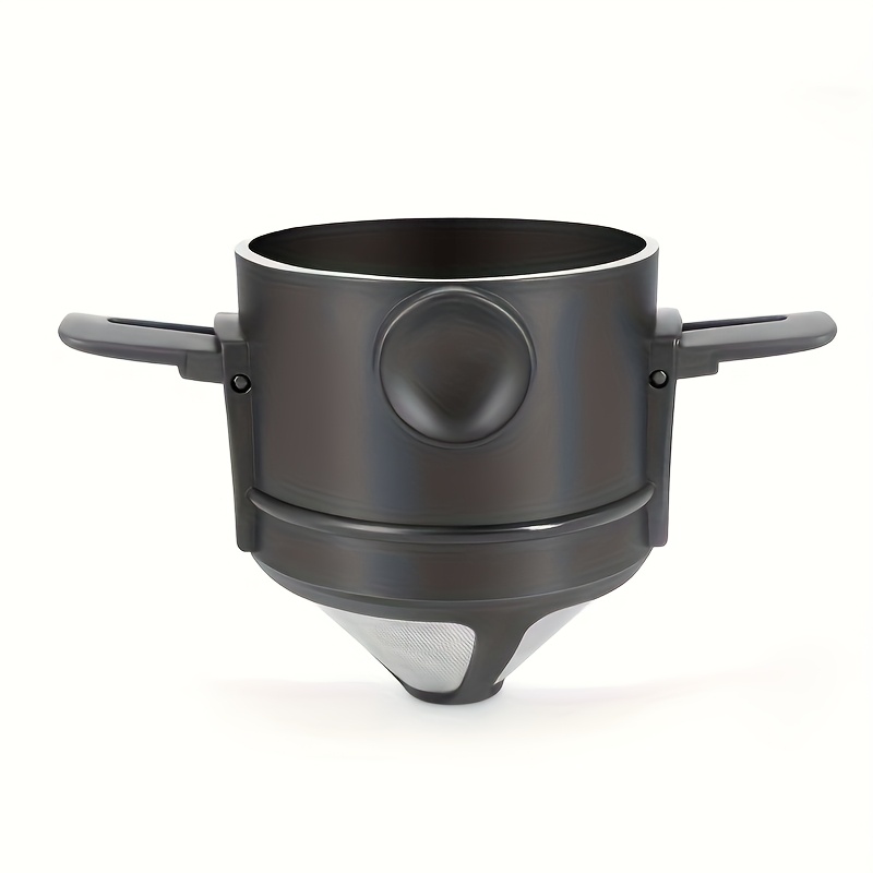 E-shop 1 Stück Edelstahl Kaffeefilter - 304 Edelstahl, faltbar mit Aufhängösen für Handaufguss, wiederverwendbarer Kaffee-Filter für Reisen & Zuhause,