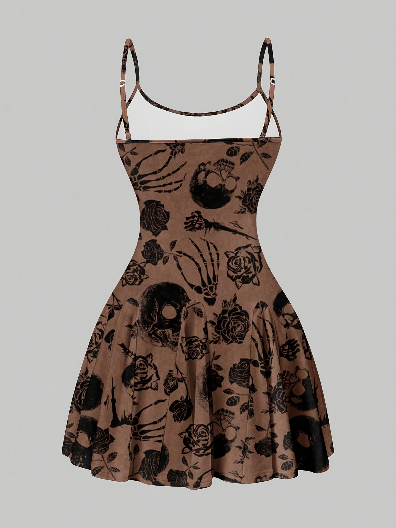 womens y2k gothic black dress floral skull print - Temu Kuwait