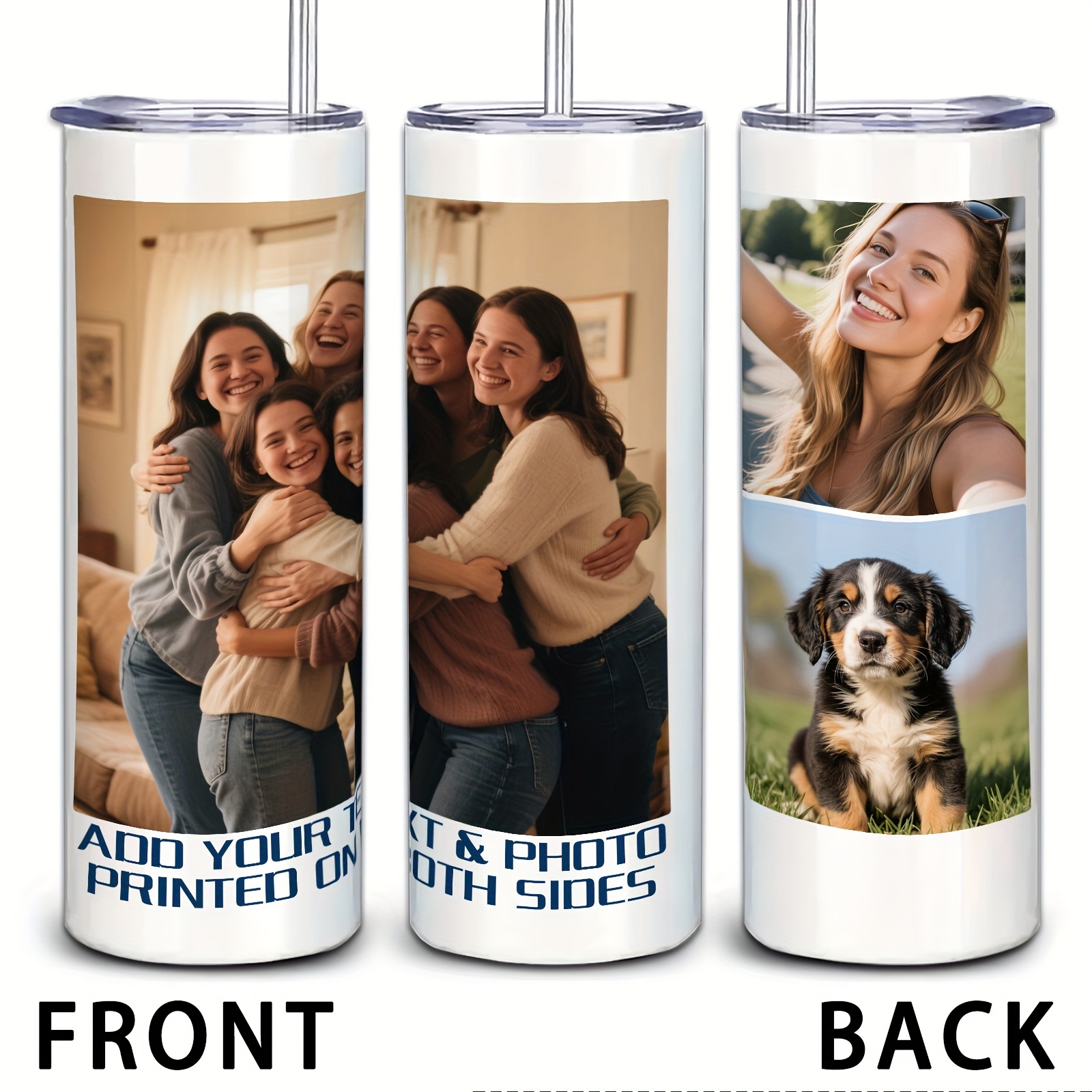TEMU 1pc Oz Personalized Customized Travel Stainless Steel Cup, Customizable Pictures And , Printing, Wide Mouth Design, Insulated Cup, Warm Or Cold,