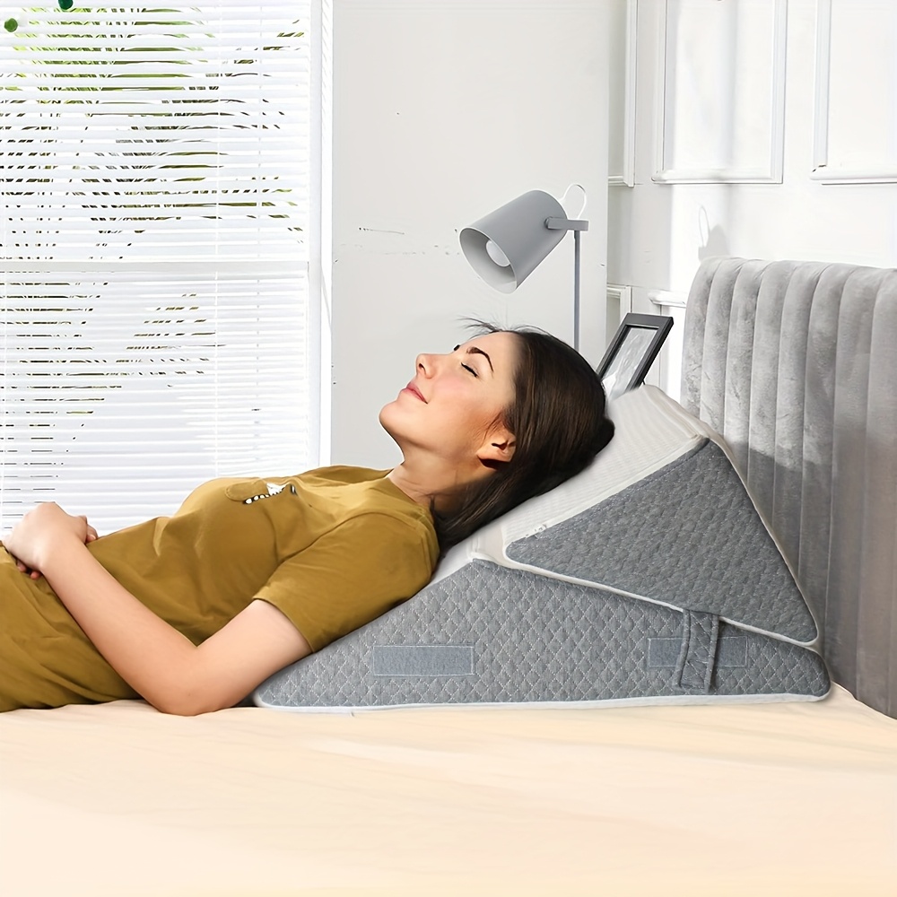 Wedge Pillow Headboard, 3pcs Orthopedic Bed Wedge Pillows Set for After Surgery, Adjustable Pillow Wedge for Acid Reflux&Back Relief, Sleeping, Back Pillow for Bed Sitting Up, White/Grey - Image 7