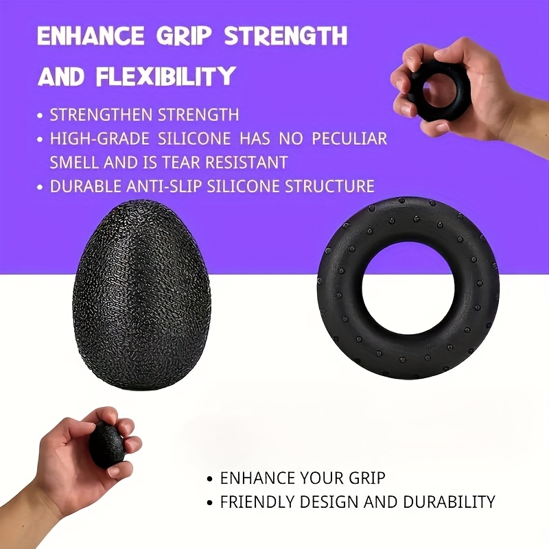 6pcs Silicone Grip Strengthener Set - Adjustable Hand Exerciser, Finger Stretcher, and Counting Grip Equipment for Muscle Training & Rehabilitation - Ideal Gift for Valentine's Day, Thanksgiving, Christmas, Father's Day, Workout Accessories