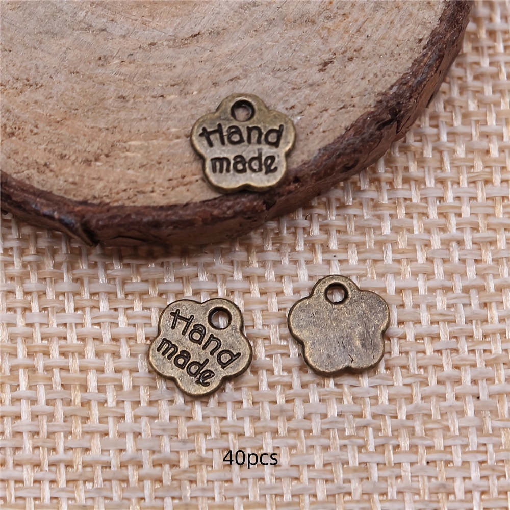 40pcs Of Handmade Charm Pendants In Antique Silvery Color, English Letter Pendants For Earrings, Necklaces, Bracelets, And Handcrafted Jewelry Additions, 8mm