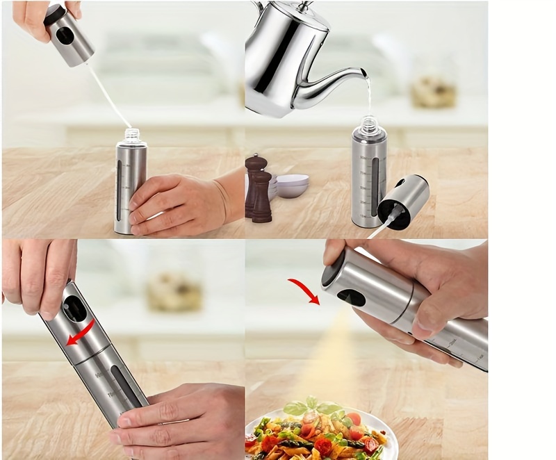 a 100ml stainless steel household kitchen oil spray bottle seasoning barbecue olive oil spray bottle details 5