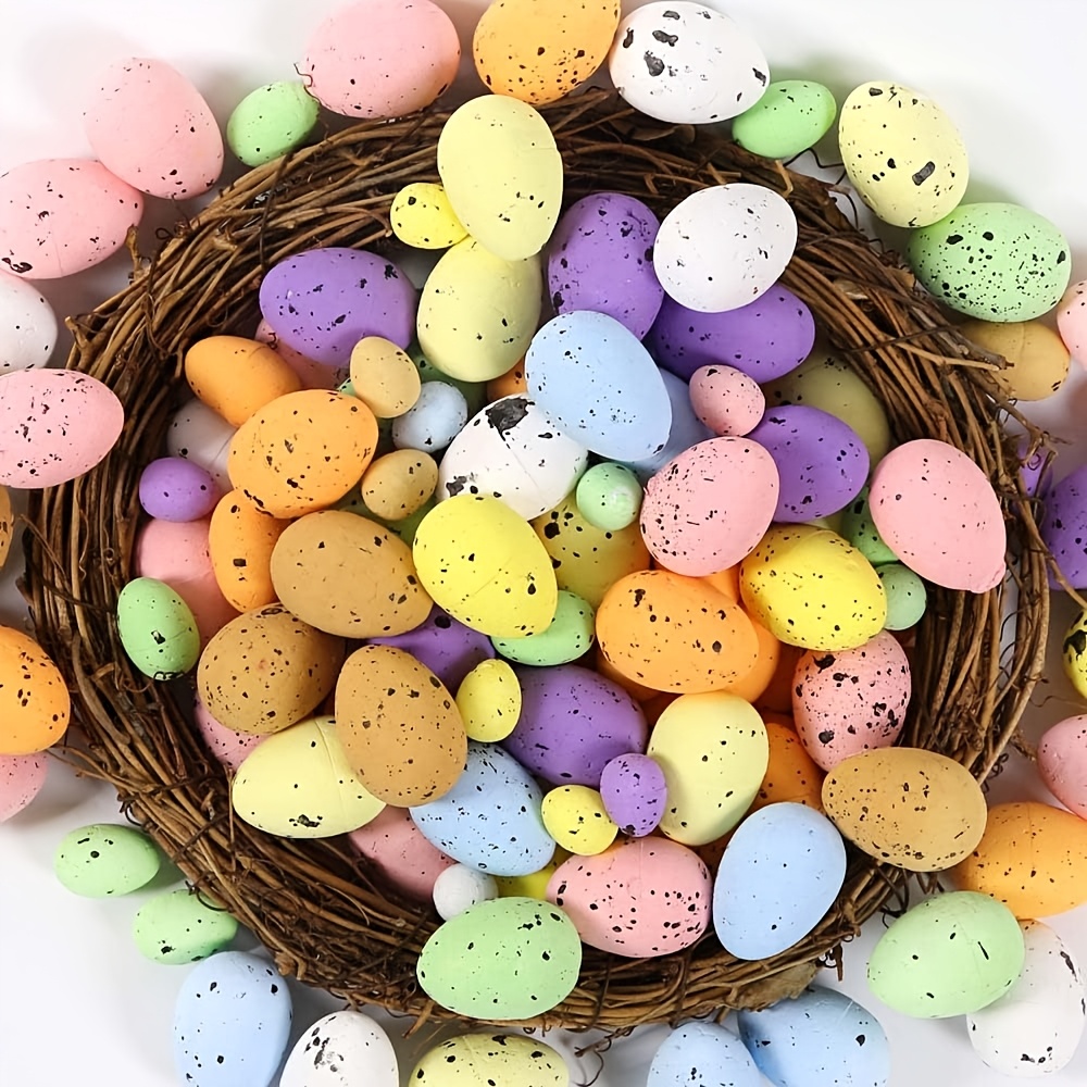 

100pcs Pastel With , Foam Eggs For Diy Wreath, Centerpiece, Basket Filler - Small And Medium Decorative For , Wedding, Party Favors, Table Decor, Bowl