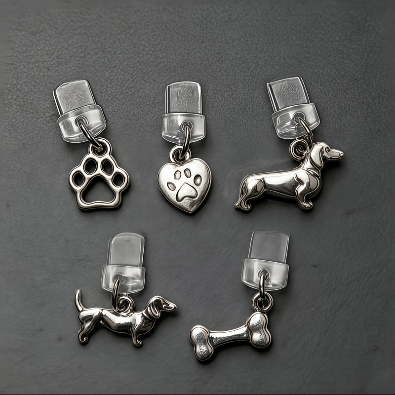TEMU 5pcs Bouchon Anti-Poussière Téléphone Chien, Amoureux des Animaux, avec Adorables Pendentifs Periphériques Chien, un Cadeau pour Amis et