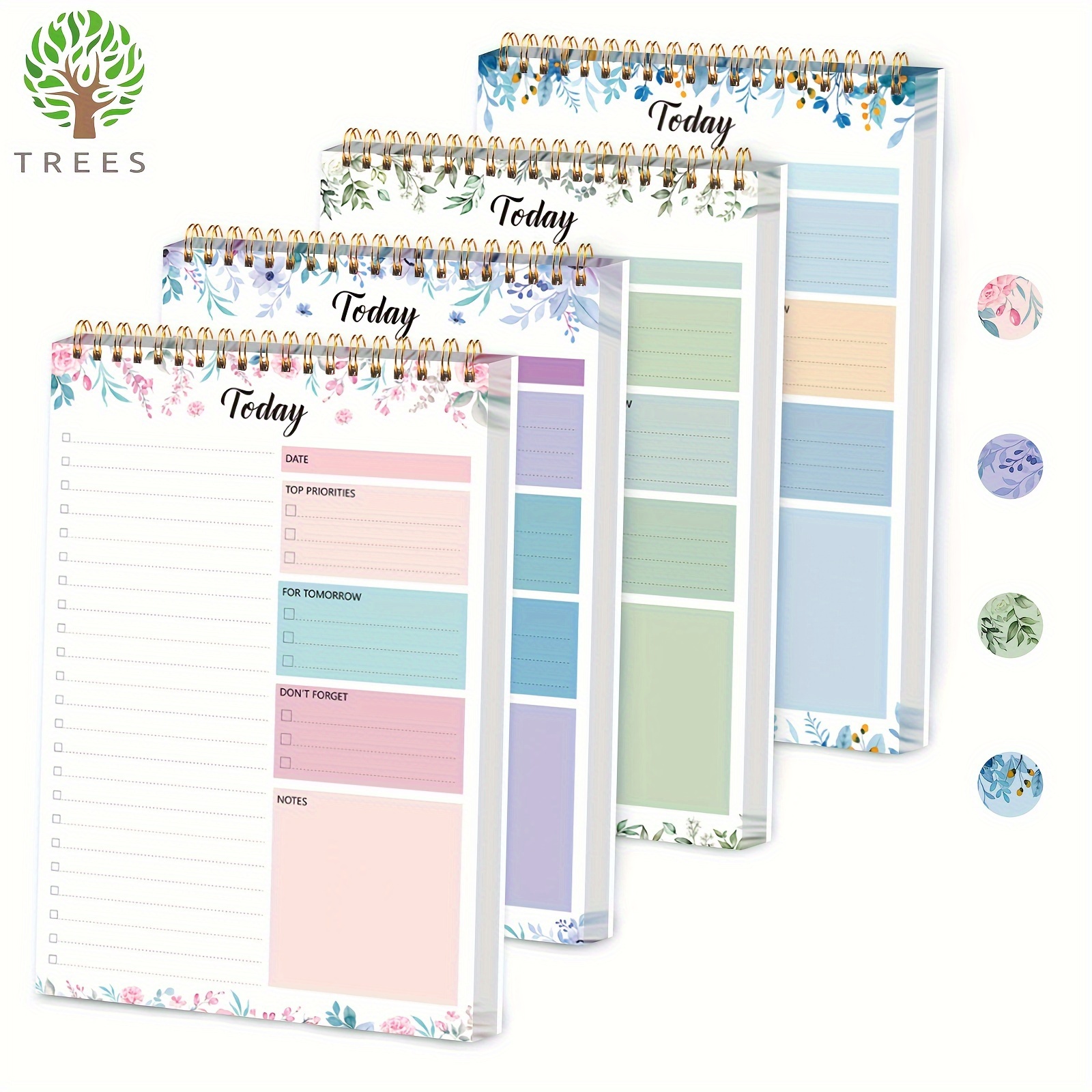 

Trees To Do List Notepad - To Do List Notebook For Work With 52 Sheets, 9.8" X 6.7" Undated Daily Planner With Hourly Schedule For Task Management
