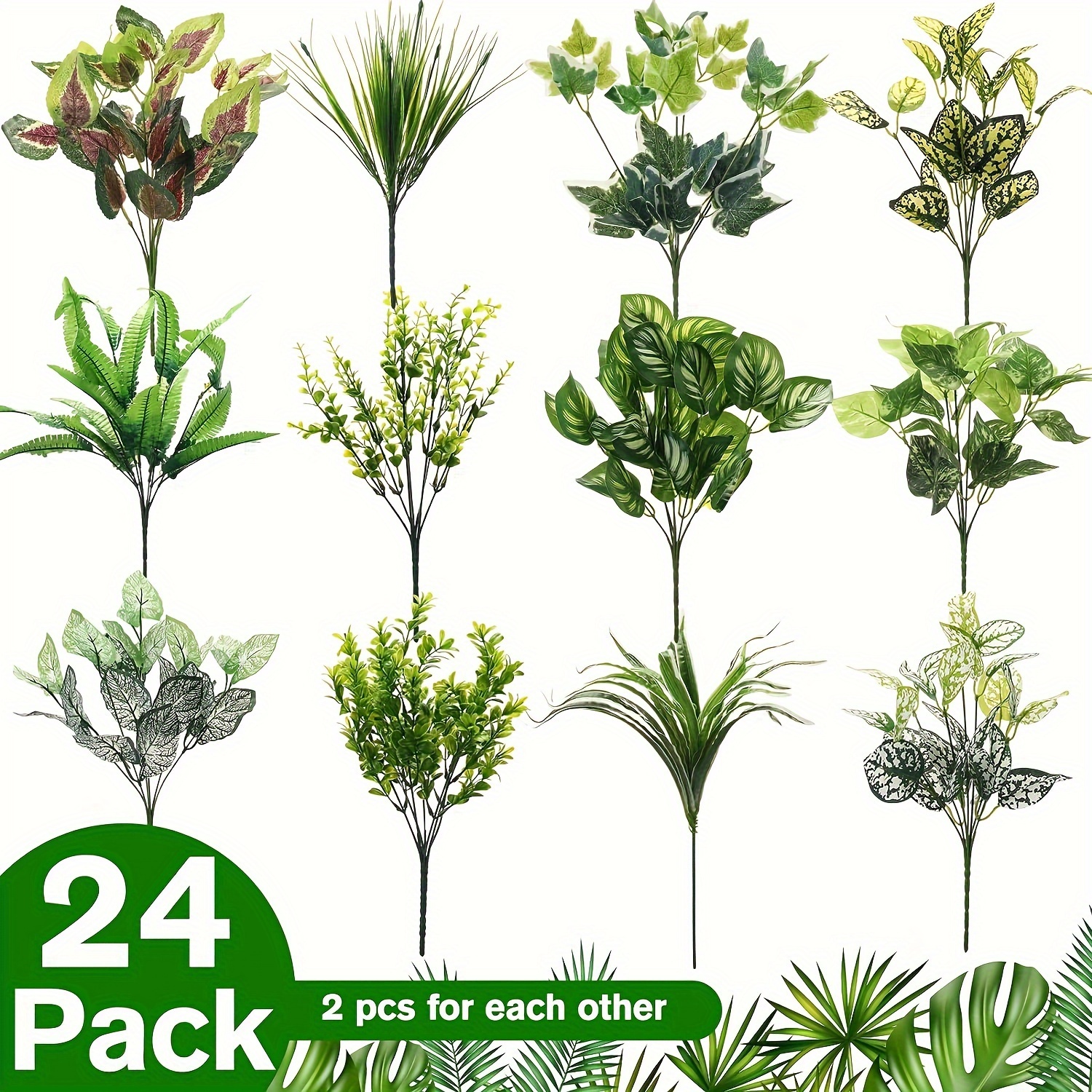 Image of 24pcs Of Synthetic Flowers, Decorative Flower Arrangements For Outdoor Courtyards, Flower Boxes, Artificial Plant Decorations, And Combinations Of Synthetic Greenery For Landscaping